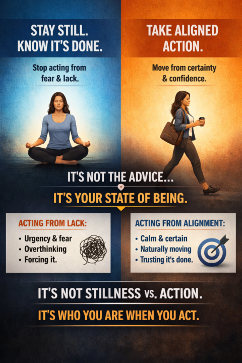 Stay still or take aligned action?