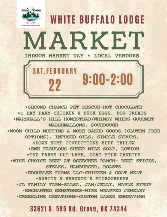 Saturday Market at The White Buffalo Lodge! 