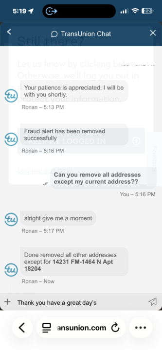 Removed old address.