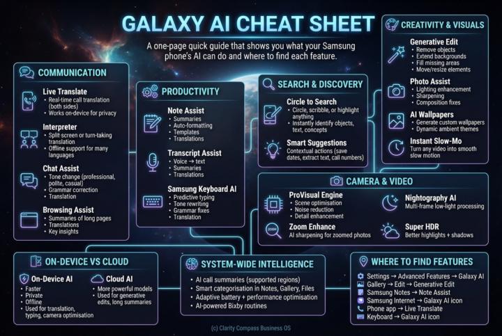 Galaxy AI cheat sheet