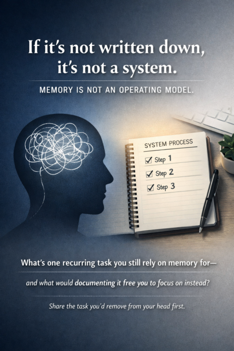 If it’s not written down, it’s not a system.