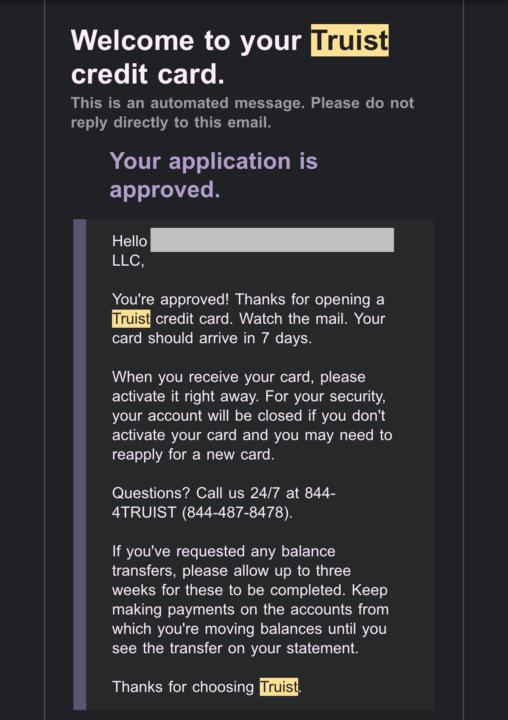 $20K Truist No Doc BCC Approval