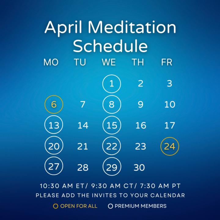 Our April meditation schedule is here 🤍