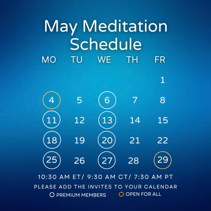 Our May meditation schedule is here 🤍