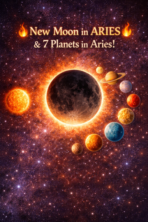 🌑🔥 New Moon in Aries + 7 Planets in Aries 🔥🌑 Ai Prompts!