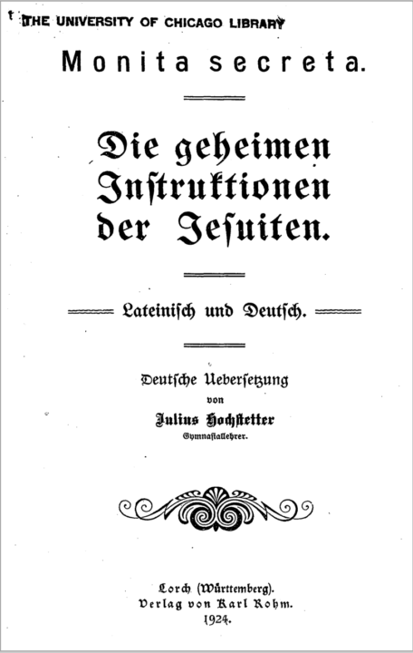 Die geheimen Instruktionen der Jesuiten