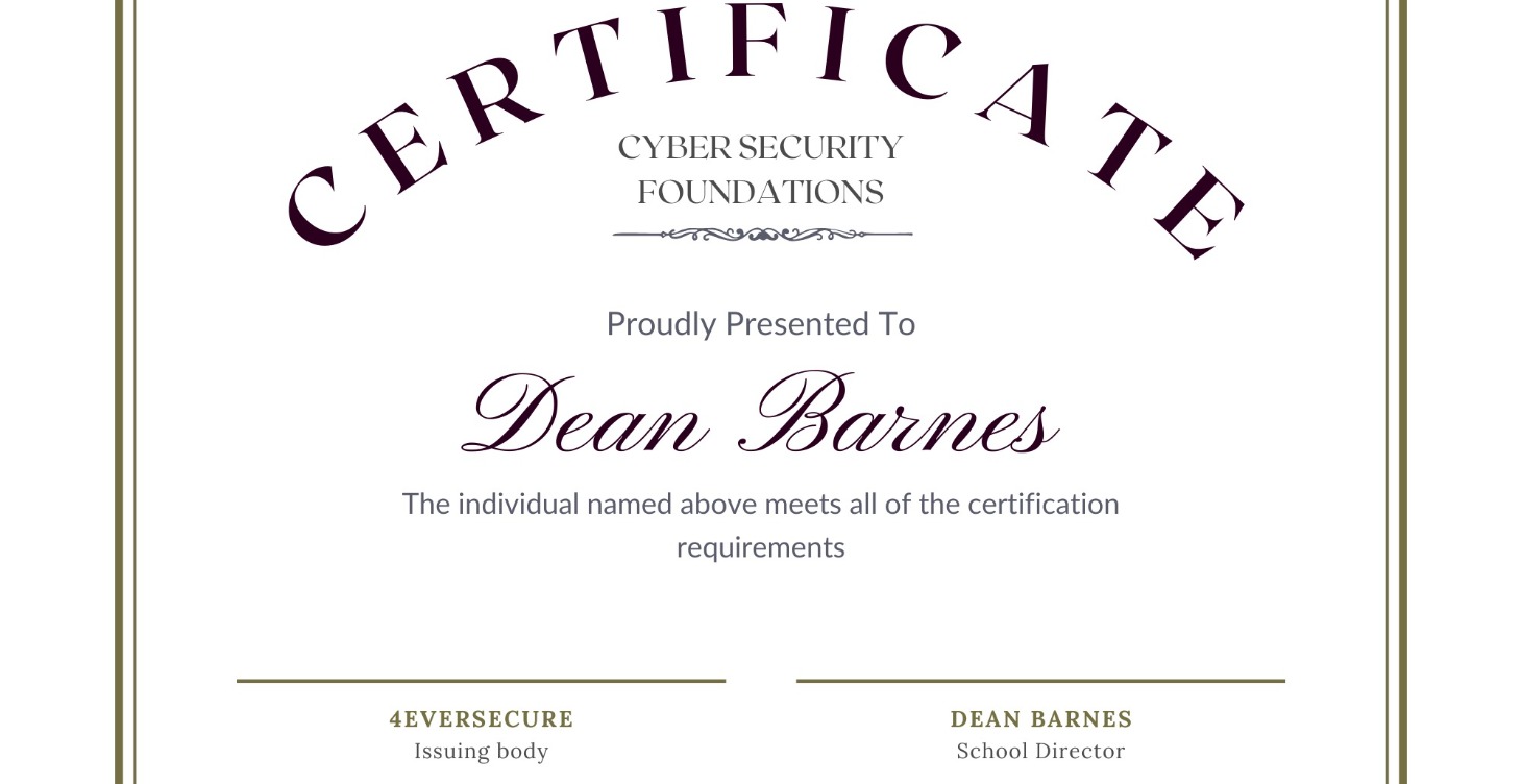 Certificate in Cyber Security Foundations