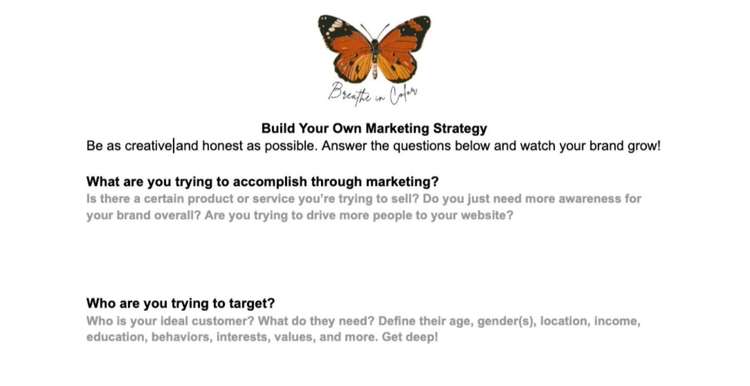 Build Your Own Marketing Strategy
