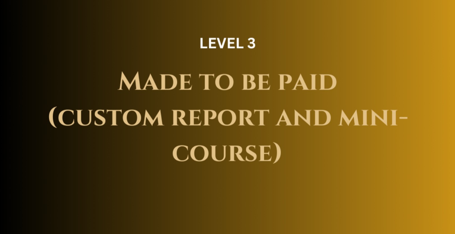 Made To Be Paid- Custom HD Report and Mini-Course