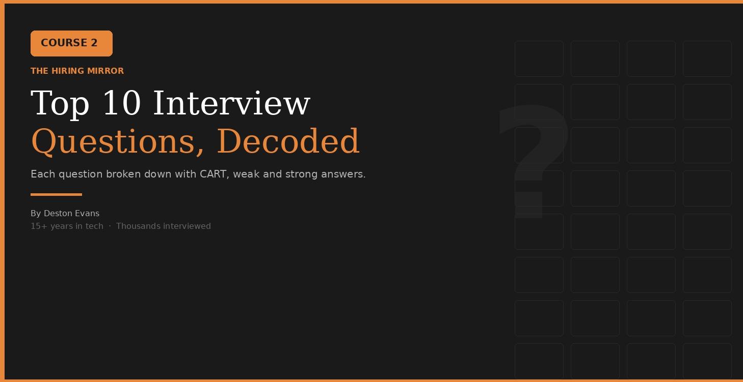 TOP 10 INTERVIEW QUESTIONS, DECODED