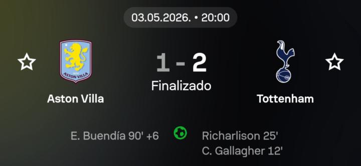 ✅️ Aston Villa – Tottenham 2.5 ⚽️ (Live)