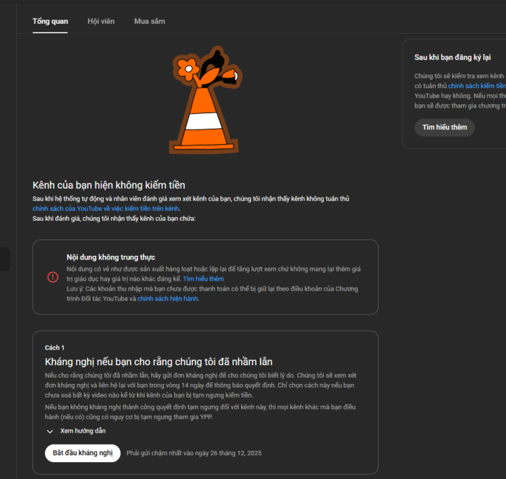 tkt lỗi k trung thực