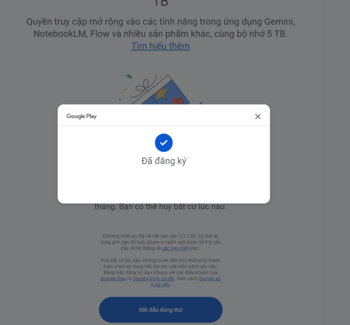 Share cách làm làm Gemini Pro 1 năm miễn phí 5TB 