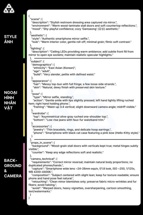 Cấu trúc Json Prompt giúp bạn tạo ảnh cho nhân vật real tới 97% với Gemini