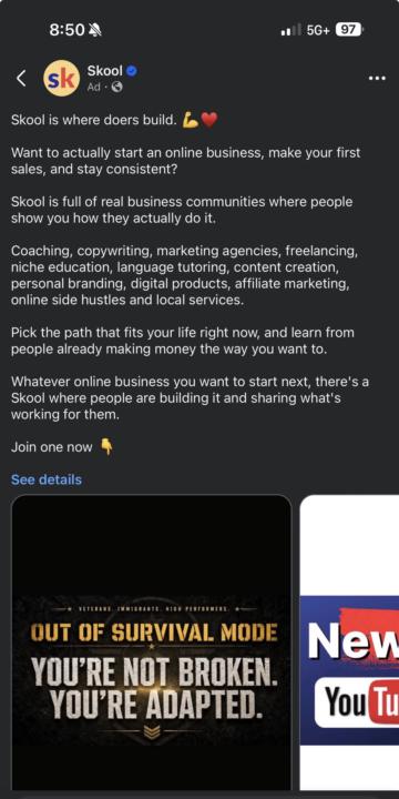 We’re small, but growing: Thanks to the @Skool platform for sharing my page on facebook 
