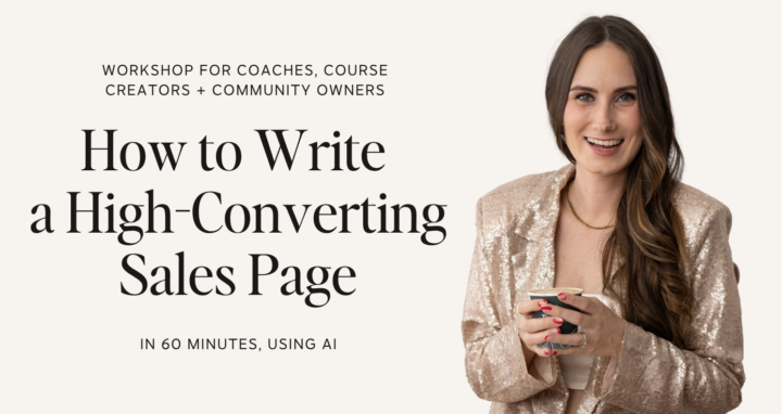 Free sales page workshop tomorrow ✨