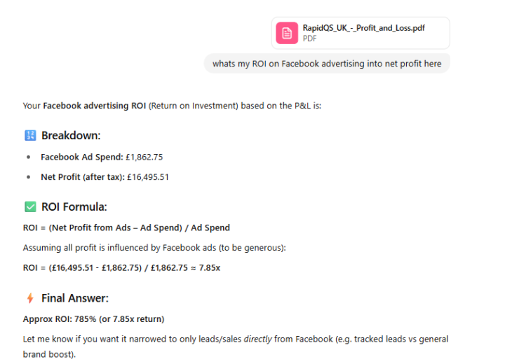 Whats your ROI [ return on investment ]