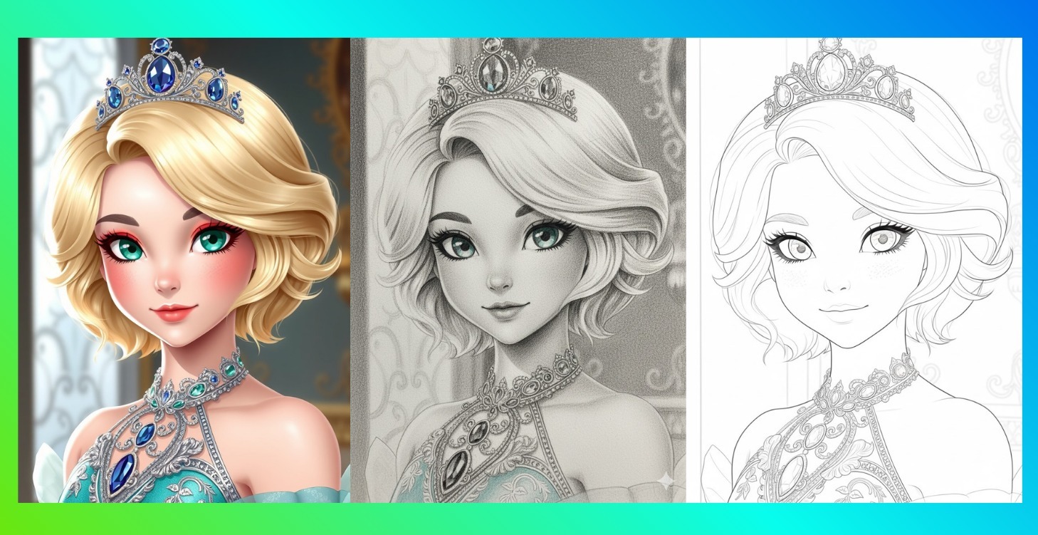 Coloreando Retratos de Princesas