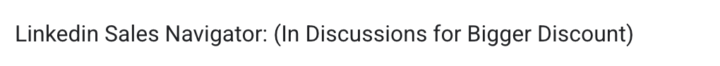 LinkedIn Sales Nav Discount?