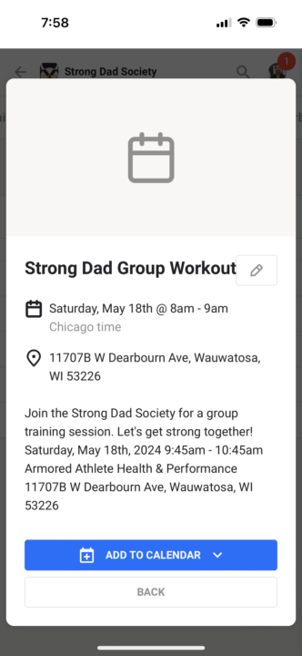 Strong Dad Group Workout