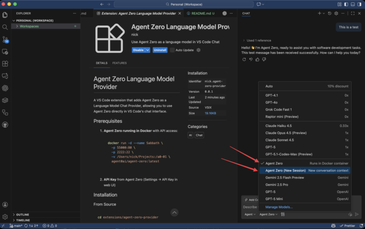 Agent Zero VS Code Extension