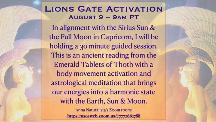 Lion’s Gate & Full Moon Activation in 1 hour!! 