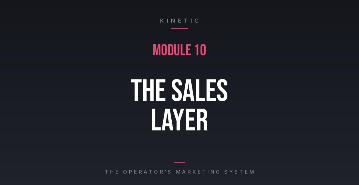 MODULE 10  THE SALES LAYER