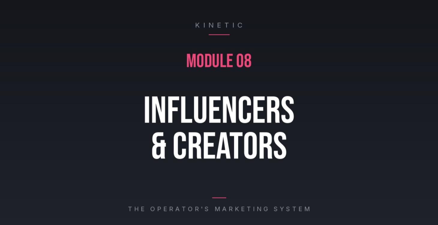 MODULE 8  INFLUENCERS & CREATORS