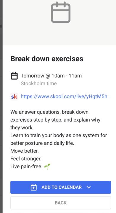 Don’t forget to add the calls into your calendar 