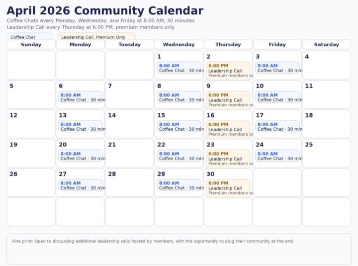 April Live Call Calendar