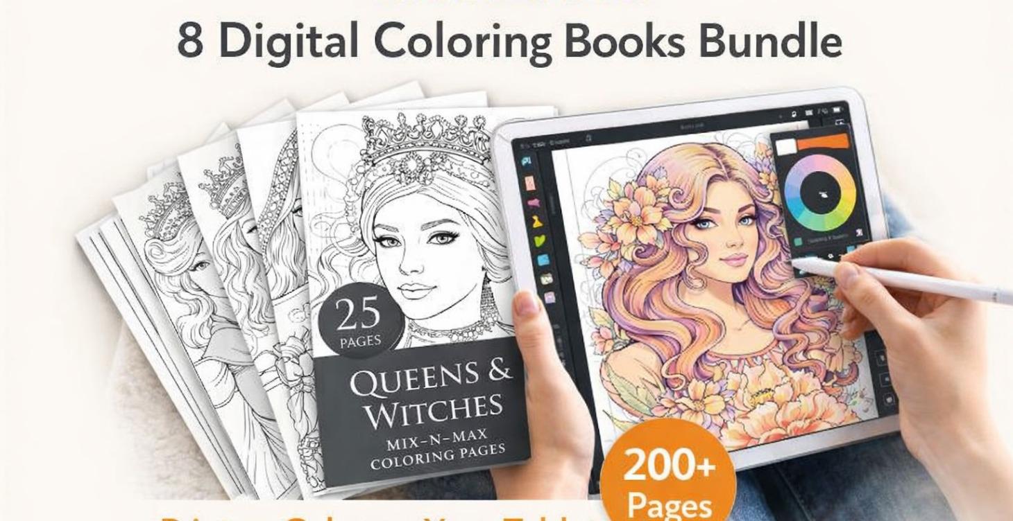 Bundle: 8 Relaxing Coloring Books v1