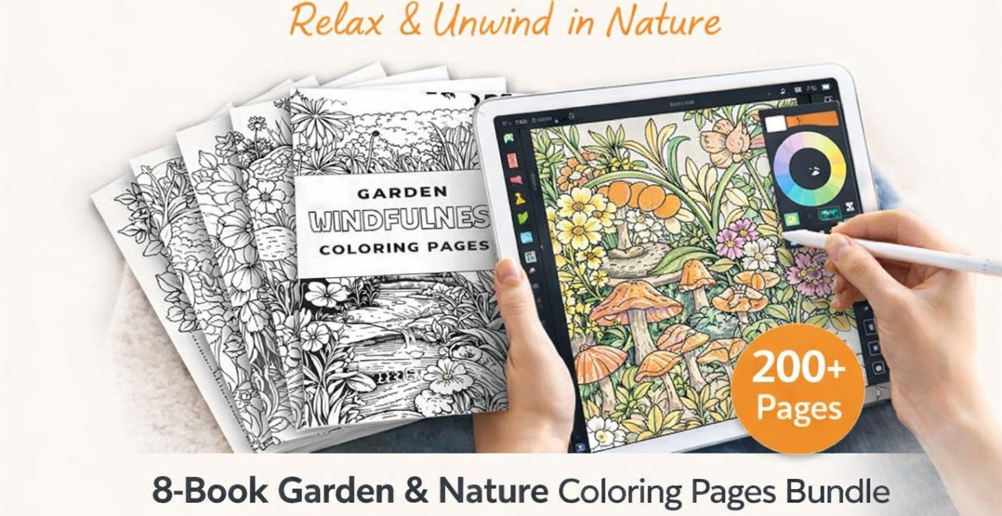 8-Book Coloring Pages Bundle