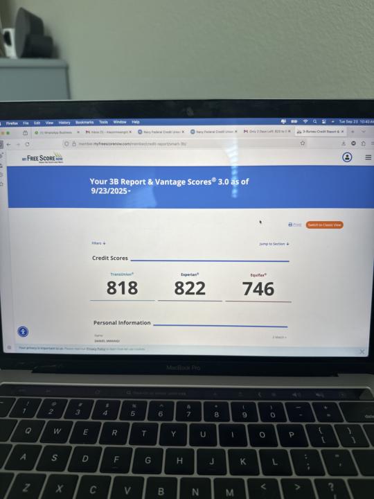 Updated credit score 