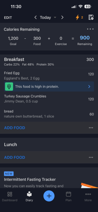 Day 15-meal 1- no pic