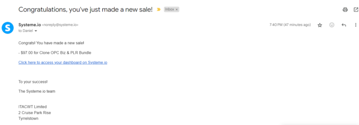 My First Sale From A Solo Ad!