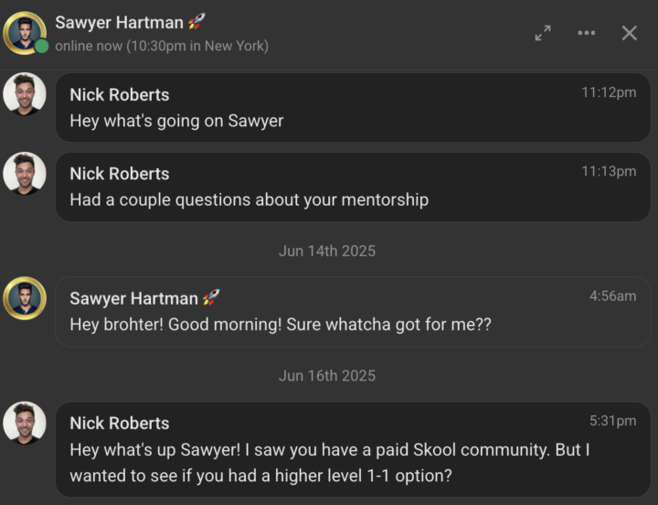 Inspo for mental masturbators: my cold outreach->partner 