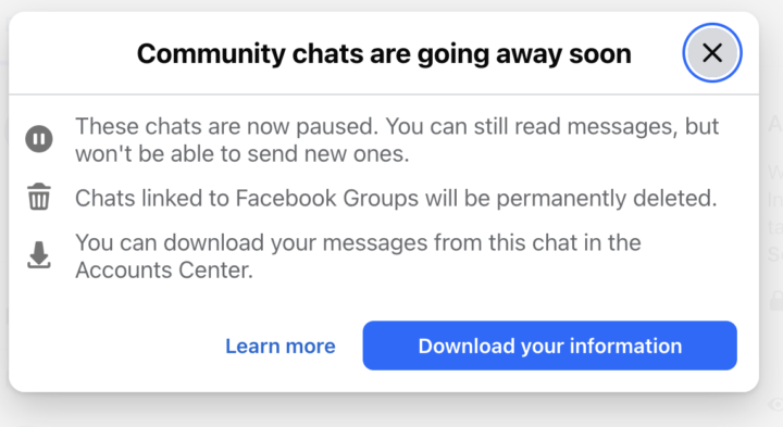 FB hack going away