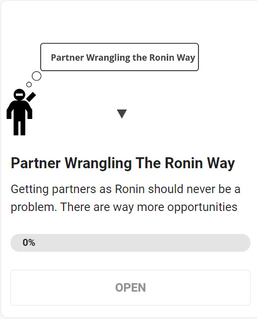 NEW COURSE ADDED: Partner Wrangling the Ronin Way