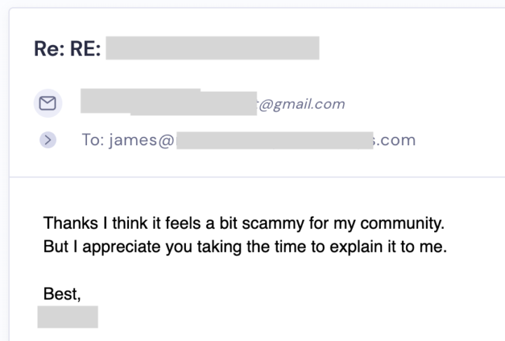 CDOD: "It feels a bit scammy for my community."