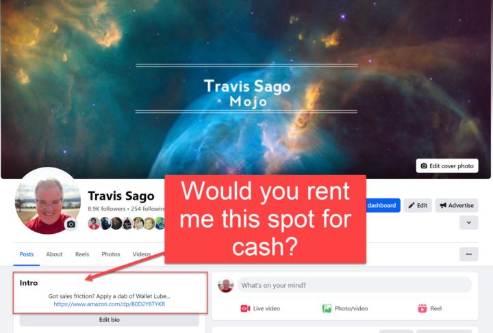 Would you rent me this spot for cash?