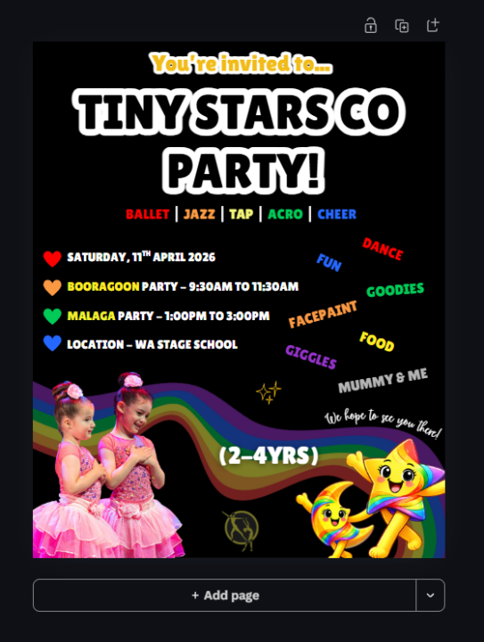 HELP - TINY STARS CO PARTY POSTER