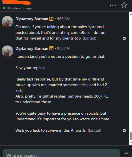 Got a tire-kicker from skool. Sharing a lesson I learnt the hard way