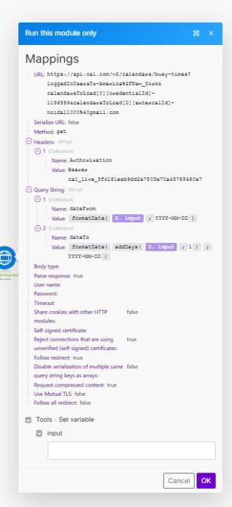 Check Availability error in Make