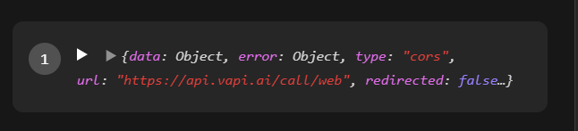 Error in VAPI "Web Snippet" #SDKCLIENT 