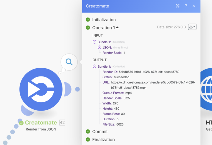 Help needed! Creatomate keeps descaling video 0.25 in make. How can this be fixed?