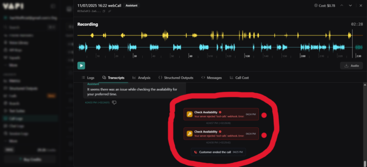 🚨 Need Help: "No result returned" / Webhook Rejection Issue in Tool Call (n8n hosted on Hostinger)