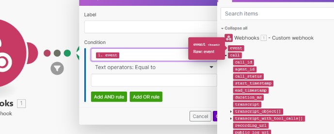 Retell / Make / Webhook