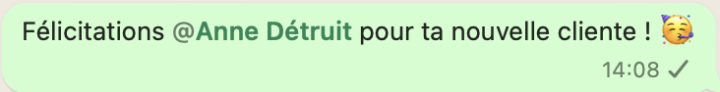 1 nouveau client pour Anne ! 🔥