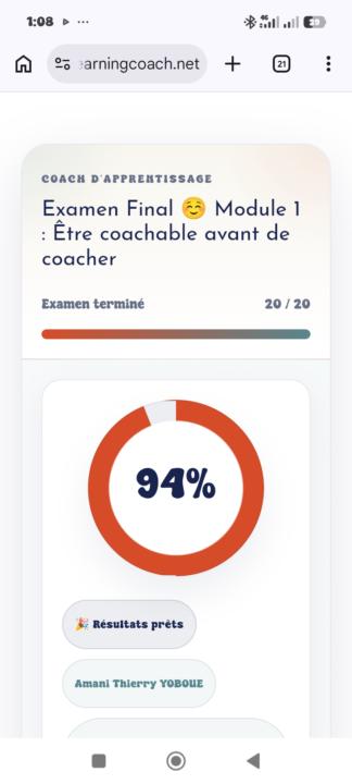 Examen Final ☺️ Module 1 : Être coachable avant de coacher