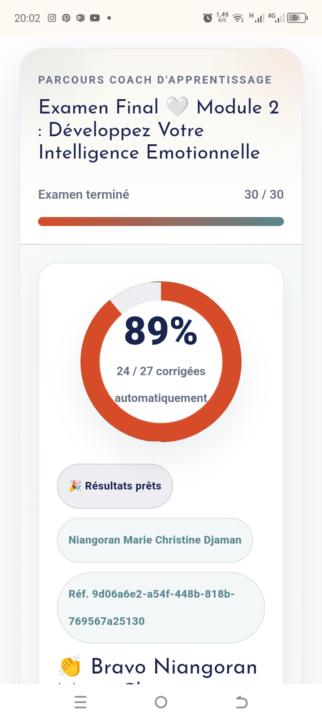 Réussite examen module 2